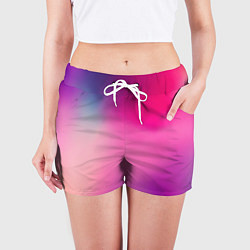 Шорты женские Футболка розовая палитра, цвет: 3D-принт — фото 2