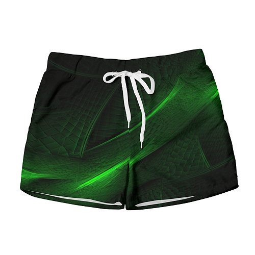 Женские шорты Green neon lines / 3D-принт – фото 1