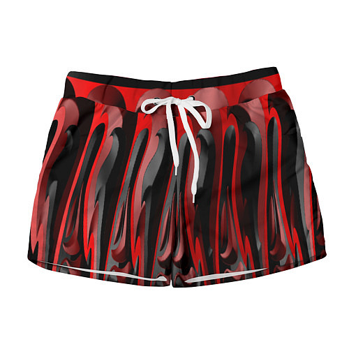 Женские шорты Пластик красно-черный / 3D-принт – фото 1