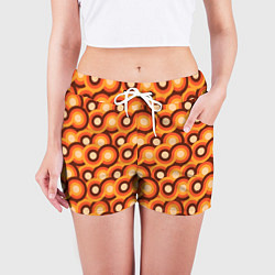 Шорты женские Терто текстура с кругами, цвет: 3D-принт — фото 2