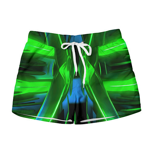 Женские шорты Зеленый калейдоскоп абстракция / 3D-принт – фото 1