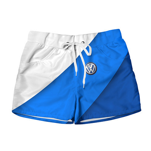 Женские шорты Volkswagen - голубые линии / 3D-принт – фото 1