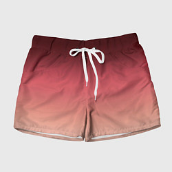 Шорты женские Градиент красно-бежевый, цвет: 3D-принт