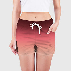 Шорты женские Градиент красно-бежевый, цвет: 3D-принт — фото 2