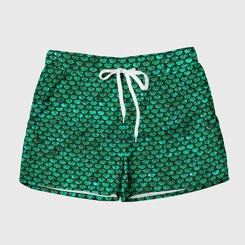 Женские шорты Кожа изумрудного дракона / 3D-принт – фото 1