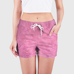 Шорты женские Розовая шерсть, цвет: 3D-принт — фото 2