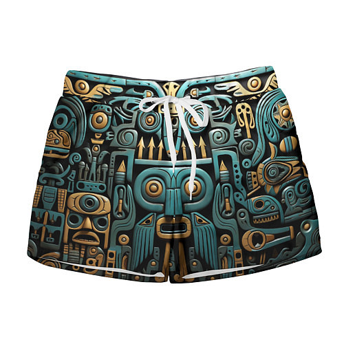 Женские шорты Рисунок в египетском стиле / 3D-принт – фото 1