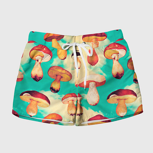 Женские шорты Грибы в небе паттерн / 3D-принт – фото 1
