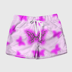 Шорты женские Y2K purple butterfly, цвет: 3D-принт