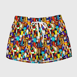 Шорты женские Кисти и краски художника, цвет: 3D-принт
