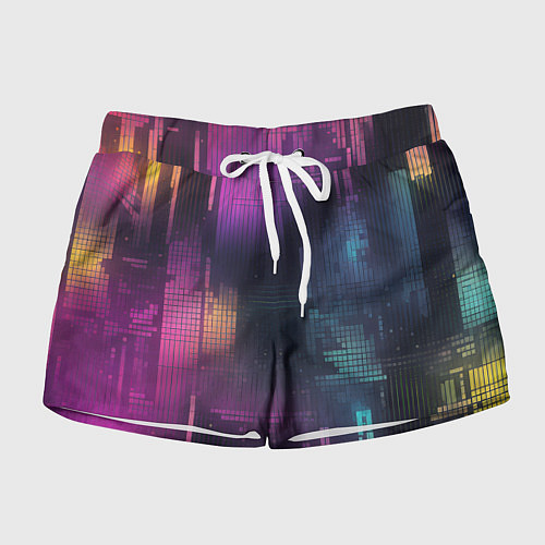 Женские шорты Цветные пиксели retro / 3D-принт – фото 1