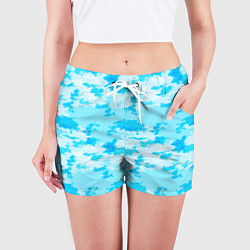 Шорты женские Абстракция стилизованное небо, цвет: 3D-принт — фото 2