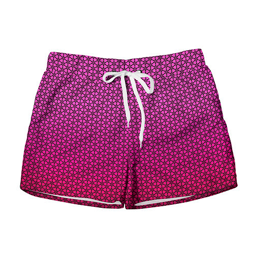 Женские шорты Градиент розовый с рисунком / 3D-принт – фото 1