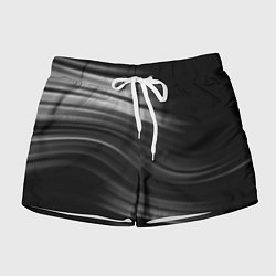 Женские шорты Черно белый волнистый абстрактный узор