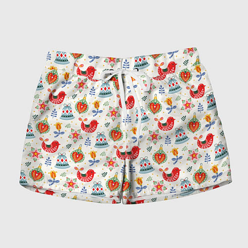 Женские шорты Рождественские узоры / 3D-принт – фото 1
