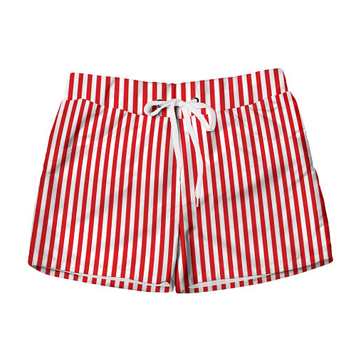 Женские шорты Красная полоса / 3D-принт – фото 1