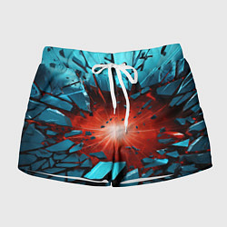 Шорты женские Взрыв бирюзовых камней, цвет: 3D-принт