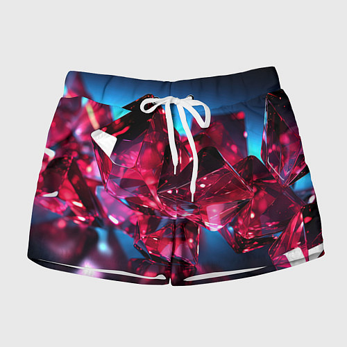 Женские шорты Стеклянные красные камни / 3D-принт – фото 1