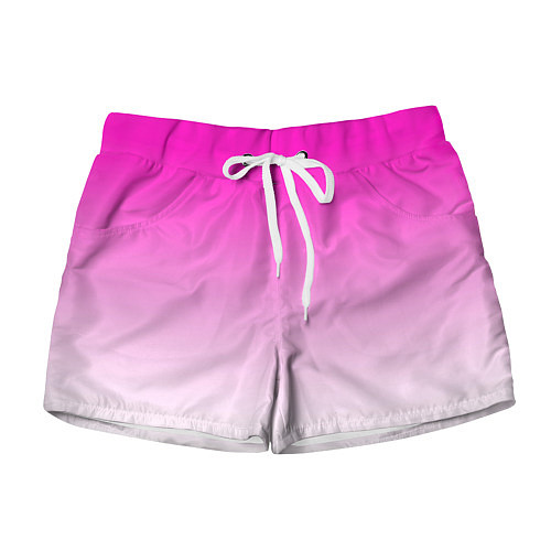 Женские шорты Розово-белый градиент / 3D-принт – фото 1