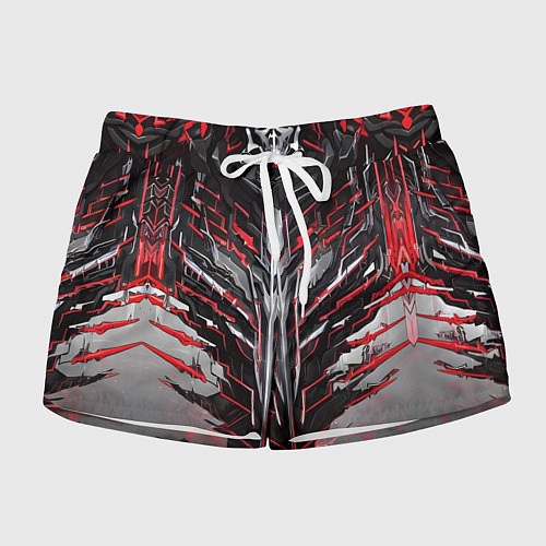 Женские шорты Киберпанк доспех красный / 3D-принт – фото 1