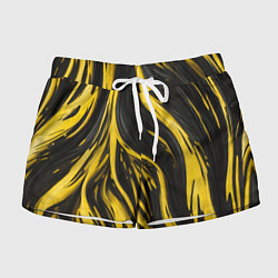 Шорты женские Жёлтая и чёрная краска, цвет: 3D-принт