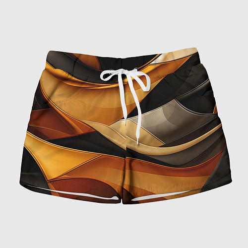 Женские шорты Желтая и черная абстракция / 3D-принт – фото 1