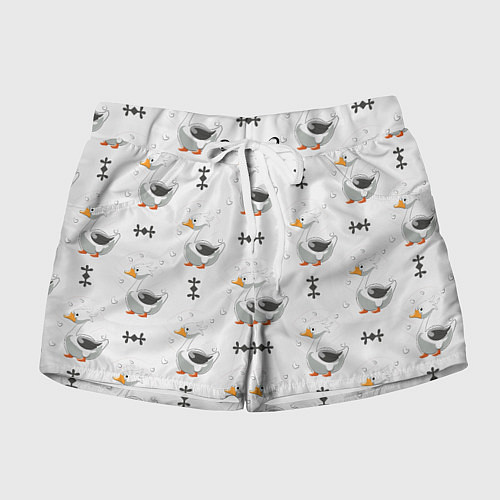 Женские шорты Гусь и фигуры / 3D-принт – фото 1