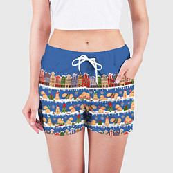 Шорты женские Капибара зимой, цвет: 3D-принт — фото 2