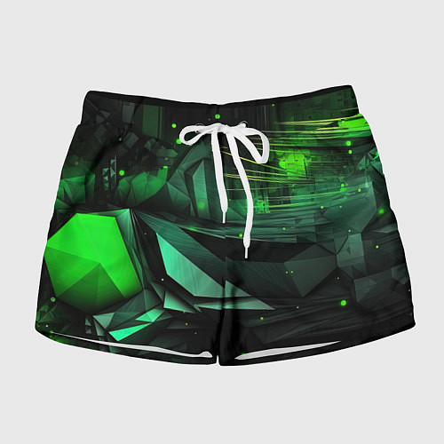Женские шорты Мир абстрактной зелени / 3D-принт – фото 1