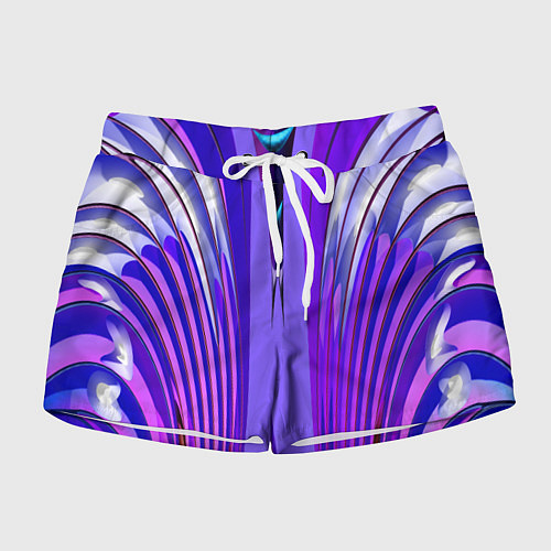Женские шорты Фиолетовые линии и полосы / 3D-принт – фото 1