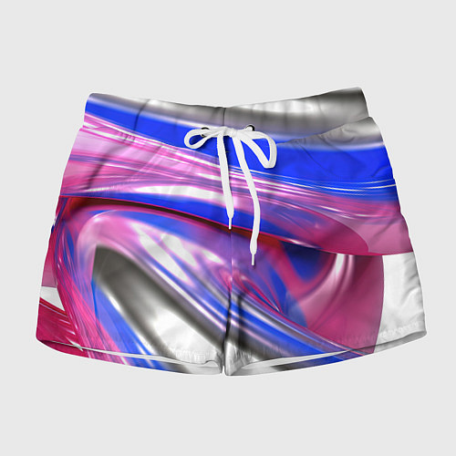 Женские шорты Вязкая абстракция в фиолетовых оттенках / 3D-принт – фото 1