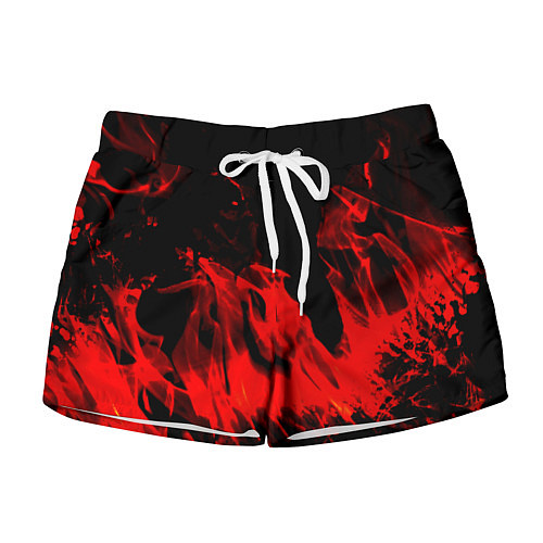 Женские шорты Красное пламя / 3D-принт – фото 1