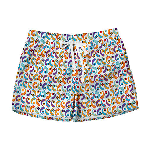 Женские шорты Паттерн из симметричных фигур / 3D-принт – фото 1