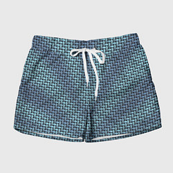 Шорты женские Текстура саржевого переплетения, цвет: 3D-принт