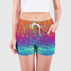 Шорты женские Разноцветные пиксели, цвет: 3D-принт — фото 2