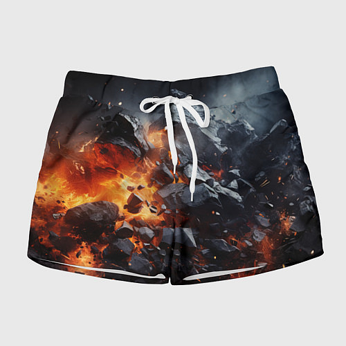 Женские шорты Взрыв камней и плит / 3D-принт – фото 1