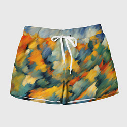 Женские шорты Жёлтые и синие мазки