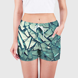 Шорты женские Битое стекло текстура, цвет: 3D-принт — фото 2