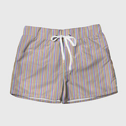 Шорты женские Тонкие полосы бледные цвета, цвет: 3D-принт