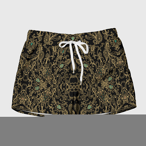Женские шорты Славянский этнический орнамент с позолотой / 3D-принт – фото 1