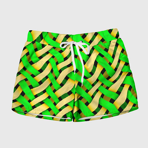 Женские шорты Кислотная объёмная плетёнка / 3D-принт – фото 1