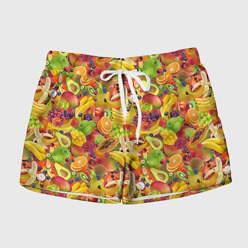 Женские шорты Экзотические фрукты и ягоды / 3D-принт – фото 1