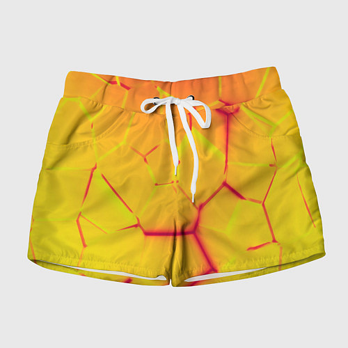 Женские шорты Плиты желтые броня / 3D-принт – фото 1
