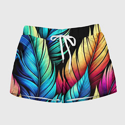 Шорты женские Color feathers - neon, цвет: 3D-принт