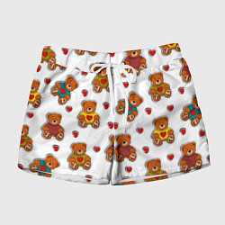 Женские шорты Наклейки мишки игрушечные и сердца