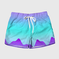 Женские шорты Светлый градиент с волнистым сиреневым узором