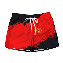 Шорты женские Manchester United colors sport, цвет: 3D-принт