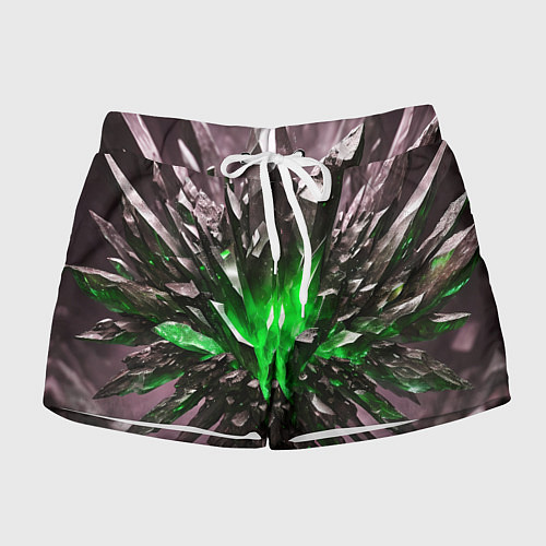 Женские шорты Драгоценный камень зелёный / 3D-принт – фото 1