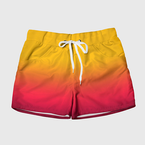 Женские шорты Жёлто-бордовый градиент / 3D-принт – фото 1