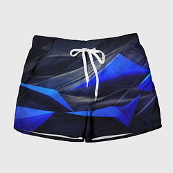 Шорты женские Black and blue abstract background sport style, цвет: 3D-принт